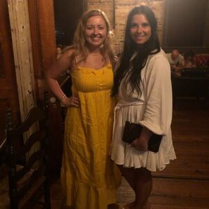 White long sleeve dress with braided belt